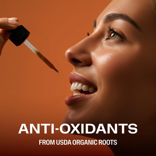 Vimergy etiqueta con certificaciones USDA organic y beneficios clean visibles