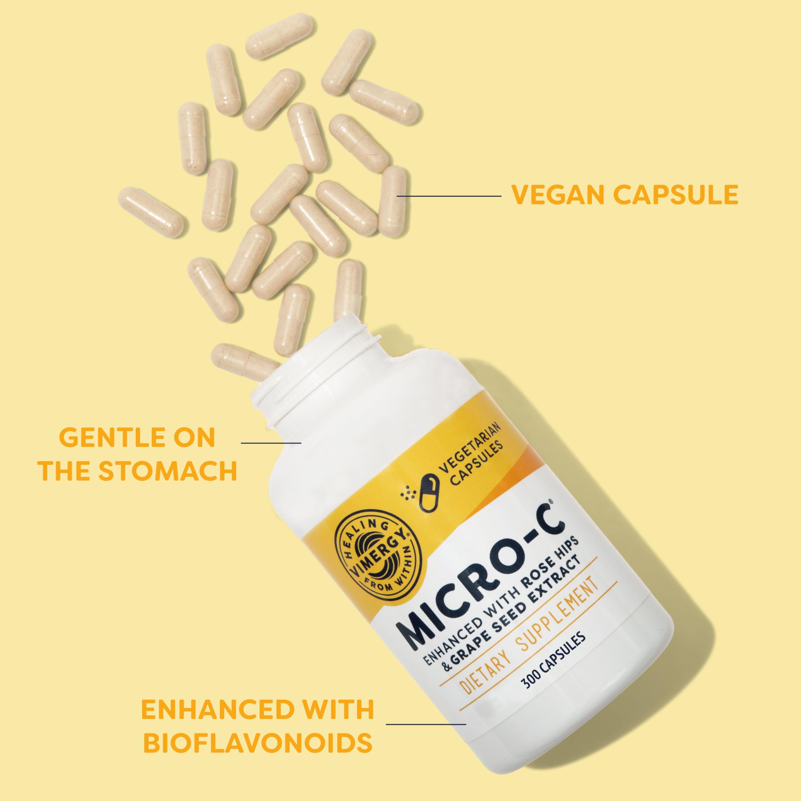 Vimergy contenido en polvo de vitamina C visible para mezcla rápida