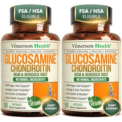Vimerson Health envase frontal mostrando suplemento articular vegano y beneficios