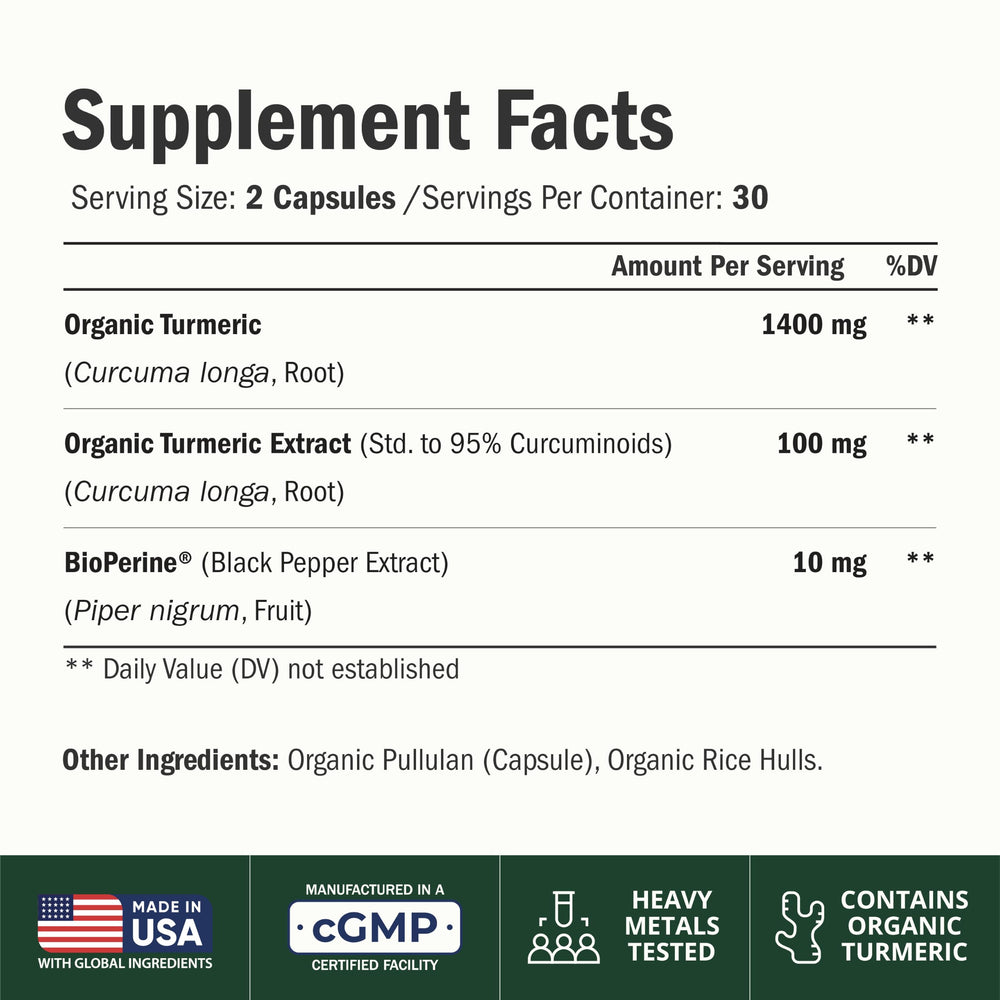 Vimerson Health primer plano del polvo de cúrcuma orgánica, textura pura y natural