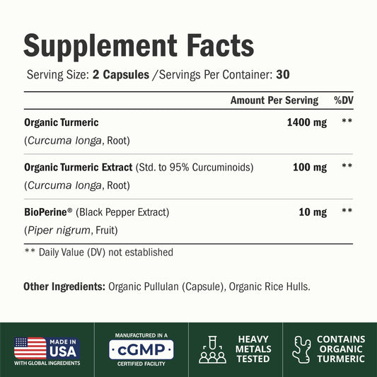 Vimerson Health primer plano del polvo de cúrcuma orgánica, textura pura y natural