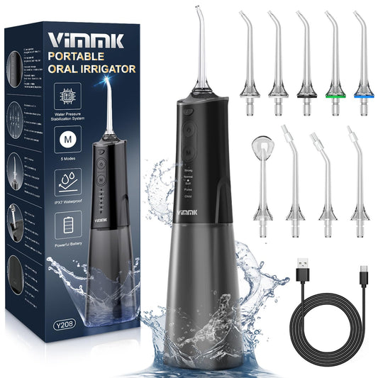 Vimmk irrigador frontal mostrando diseño compacto y control fácil