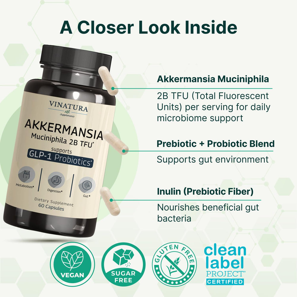 VINATURA inulina y Lactobacillus acidophilus como ingredientes de apoyo