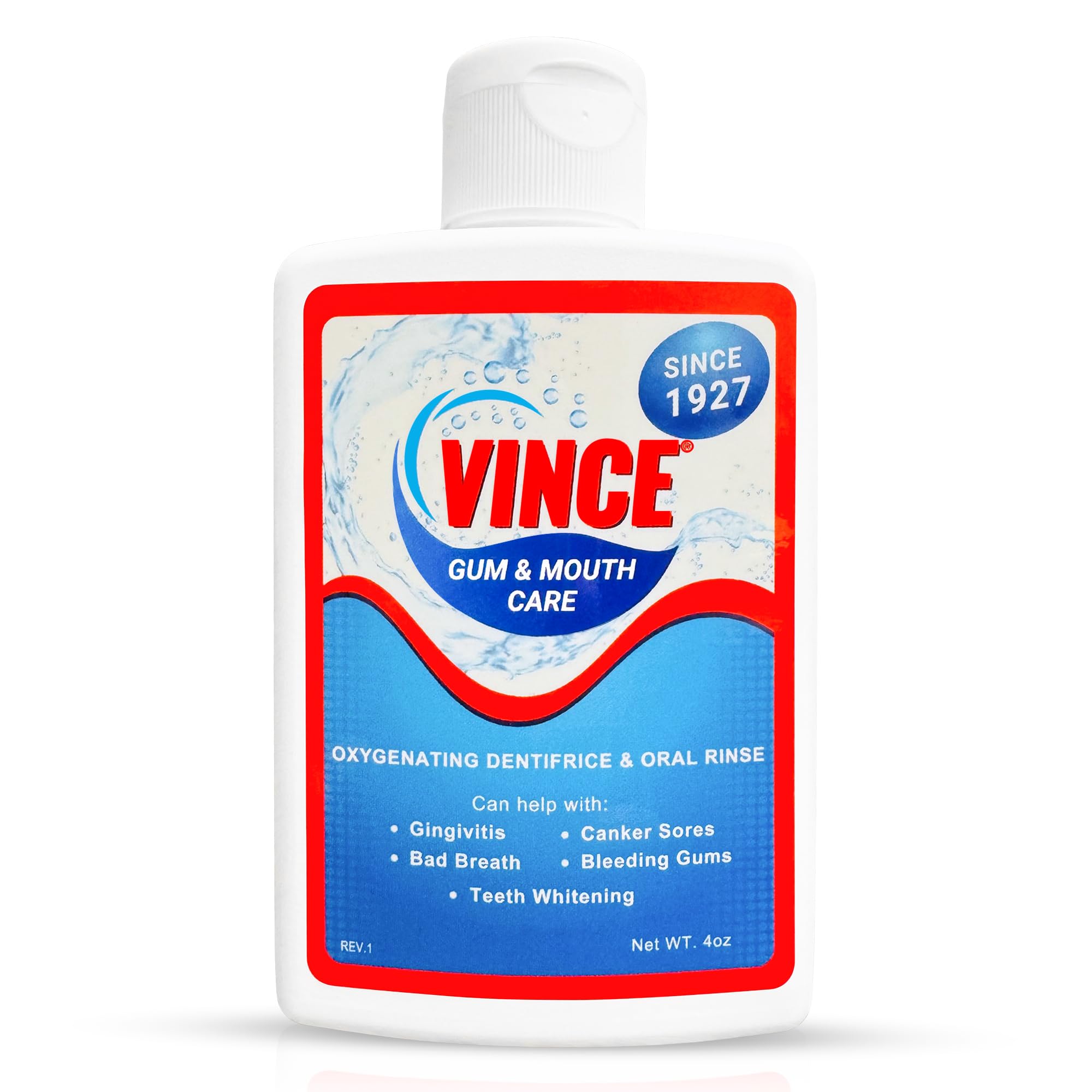 Vince envase frontal mostrando tamaño y diseño, beneficio: información clara y práctico