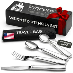 Vincere Silverware vista frontal del set, diseño elegante y estable