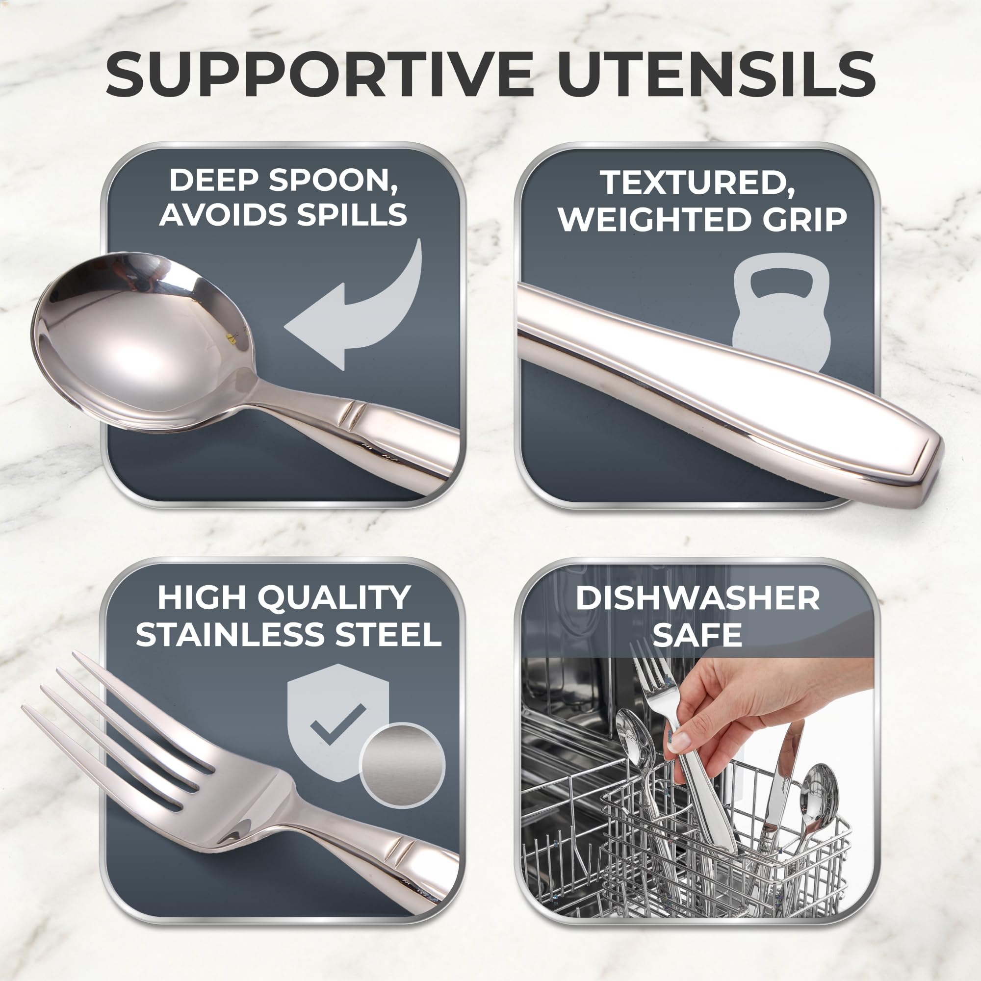 Vincere Silverware textura antideslizante que evita resbalones