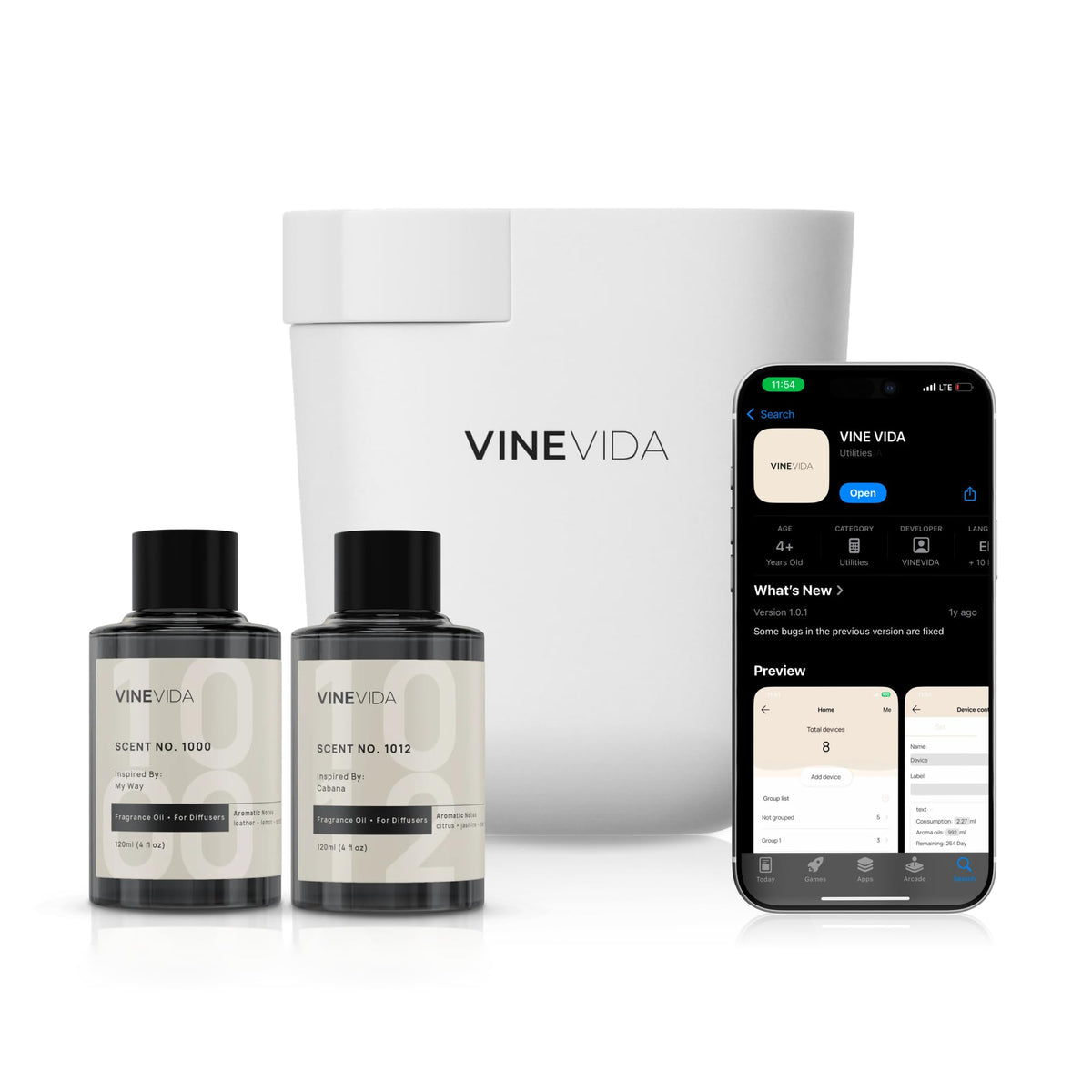 VINEVIDA difusor frontal enchufado mostrando facilidad de uso