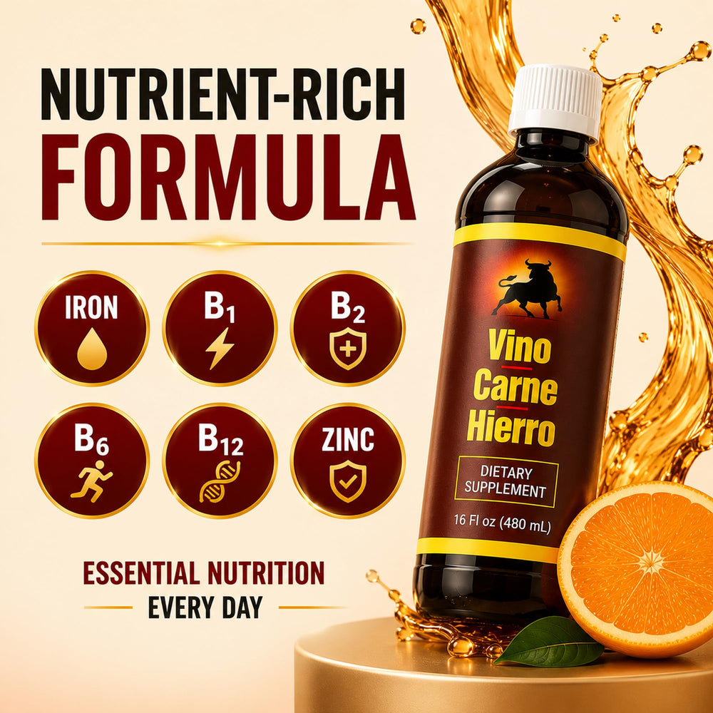 VINO CARNE HIERRO lista de ingredientes para identificar nutrientes esenciales