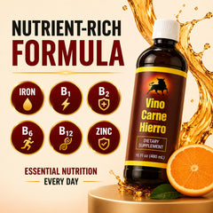 VINO CARNE HIERRO lista de ingredientes para identificar nutrientes esenciales