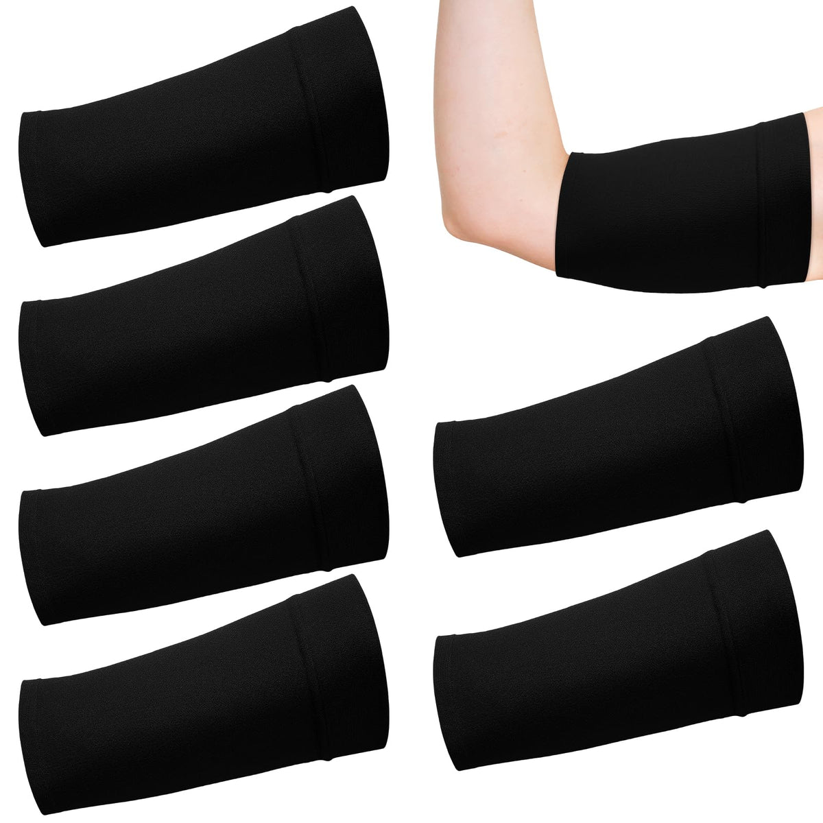 Vinsatin empaque frontal de 6 mangas PICC negras, paquete económico y discreto