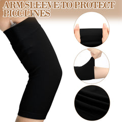Vinsatin manga colocada en brazo protegiendo PICC, sujeción segura y cómoda