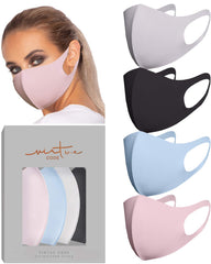 VIRTUE CODE pack frontal de cuatro mascarillas suaves, variedad de colores y estilo cómodo