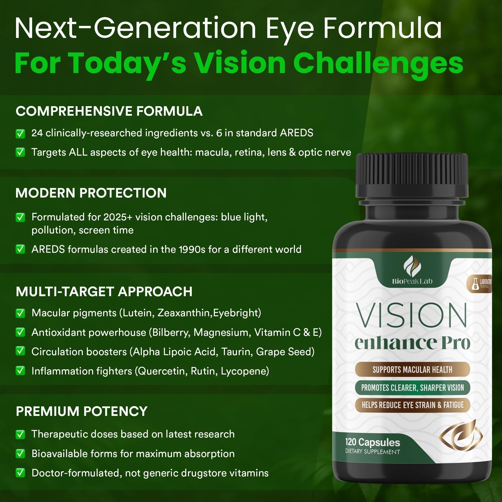 Vision Enhance Pro detalle de ingredientes que apoya la salud macular