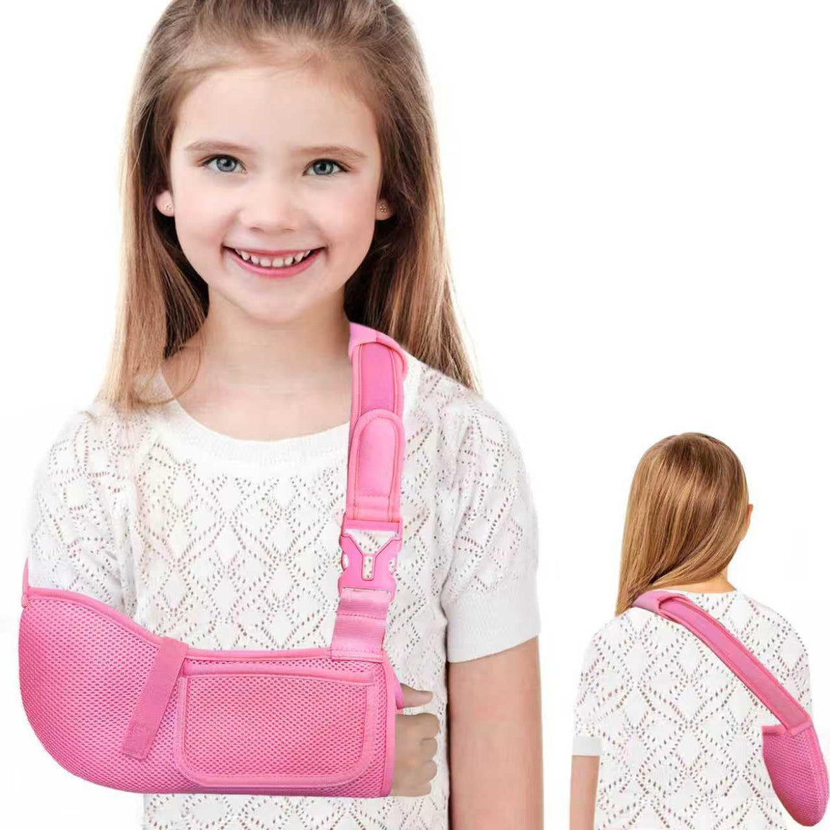 VISKONDA vista frontal del cabestrillo infantil mostrando soporte cómodo