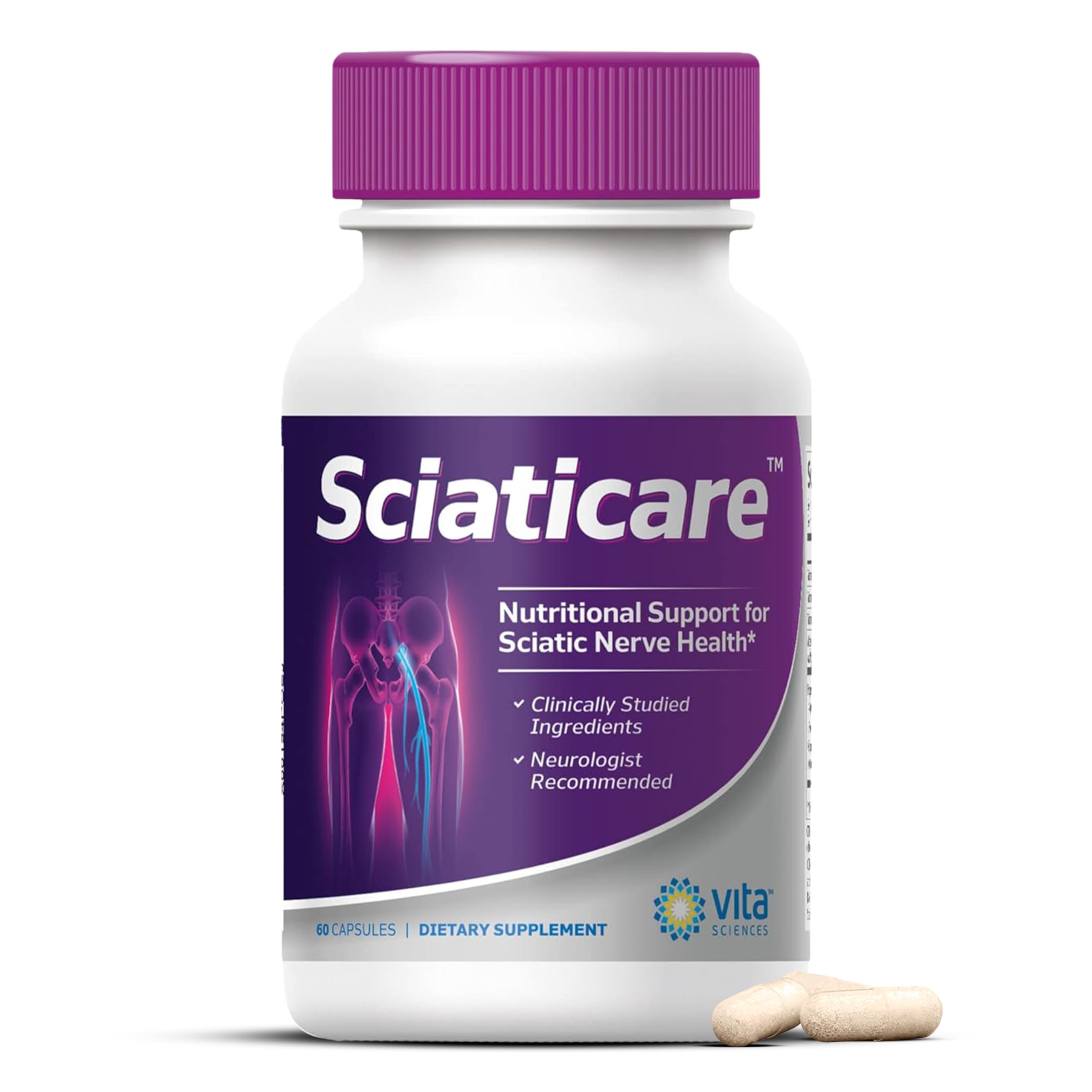 Vita Sciences frasco frontal mostrando 60 cápsulas y presentación clara