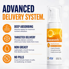 Vita Sciences Maxasorb aplicación en rostro para rutina diaria, comodidad y absorción rápida