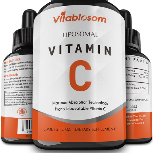 Vitablosom botella frontal mostrando formato y beneficios de alta absorción