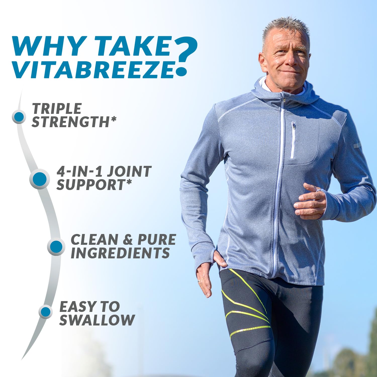VitaBreeze cápsula en mano para comparar tamaño, tamaño pequeño cómodo