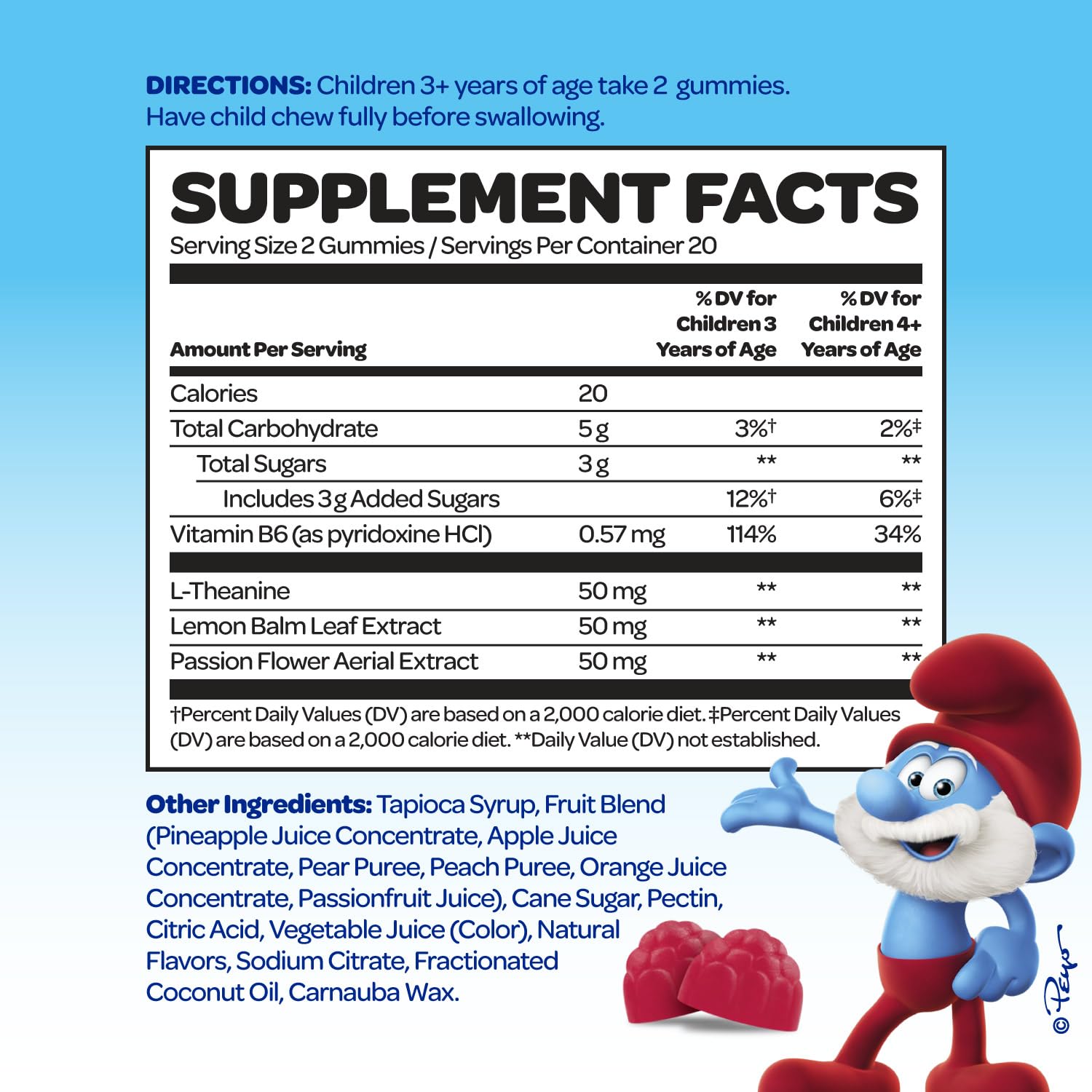 VITABURST Smurfs textura de gominolas destacando suavidad y sabor natural