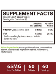 Vitacook Hierro carbonilo, tabletas, opción de hierro de acción rápida