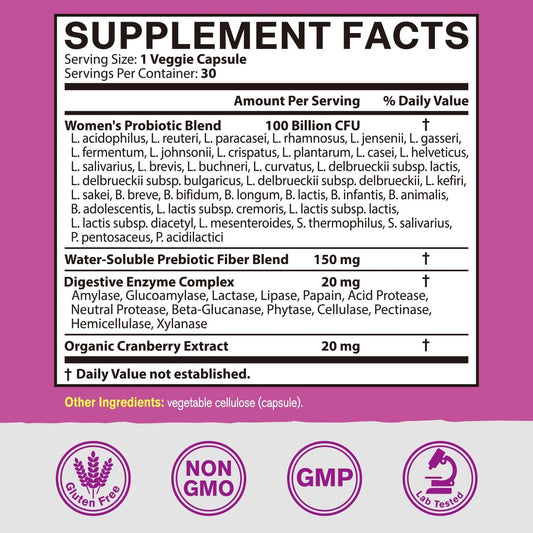 Vitacook Probiotics with 36 strains supporting feminine gut health.