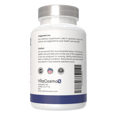VitaCosmoX etiqueta con ingredientes y certificación GMP visible