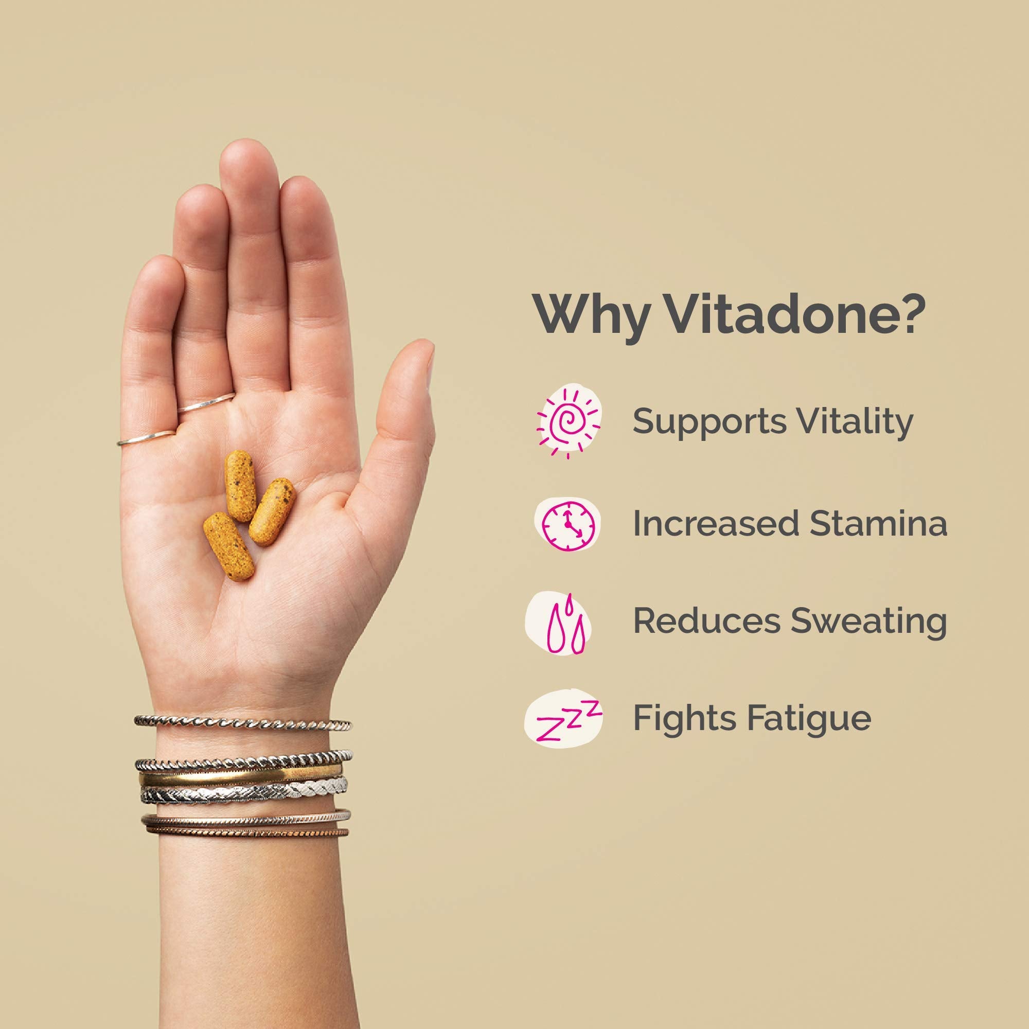 Vitadone tabletas detalle de textura para fácil ingestión