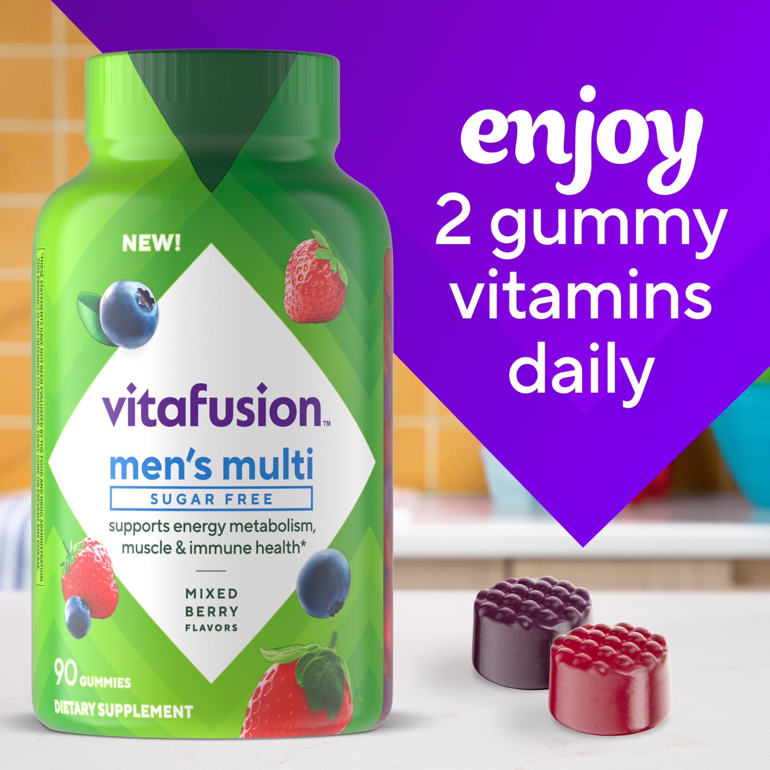 Vitafusion frente a pastillas para ilustrar alternativa masticable
