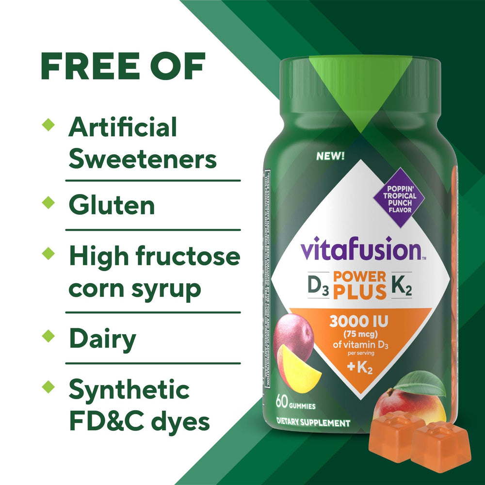 Vitafusion frasco abierto con gomitas listo para uso diario