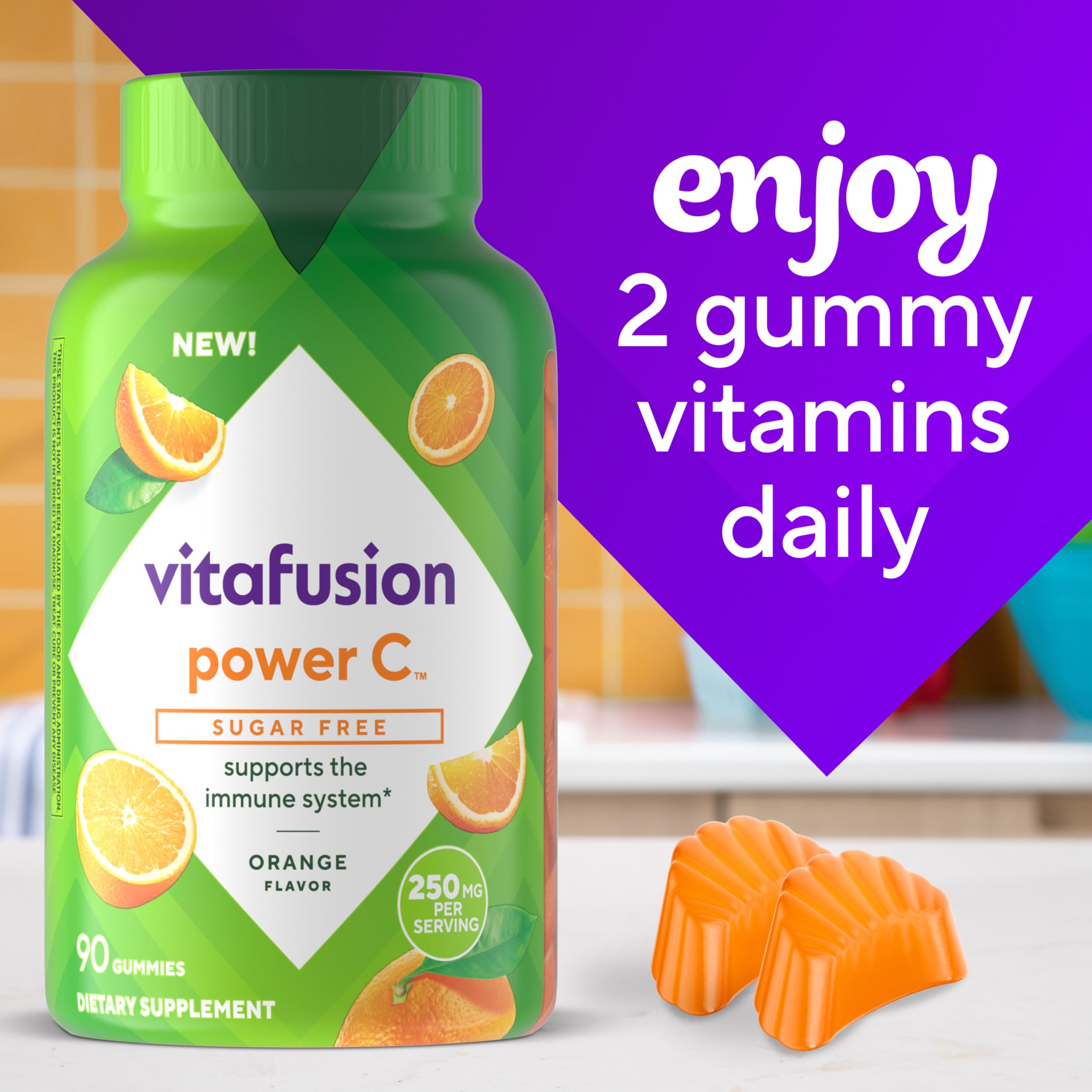 Vitafusion envase en cocina para uso diario y rutina conveniente