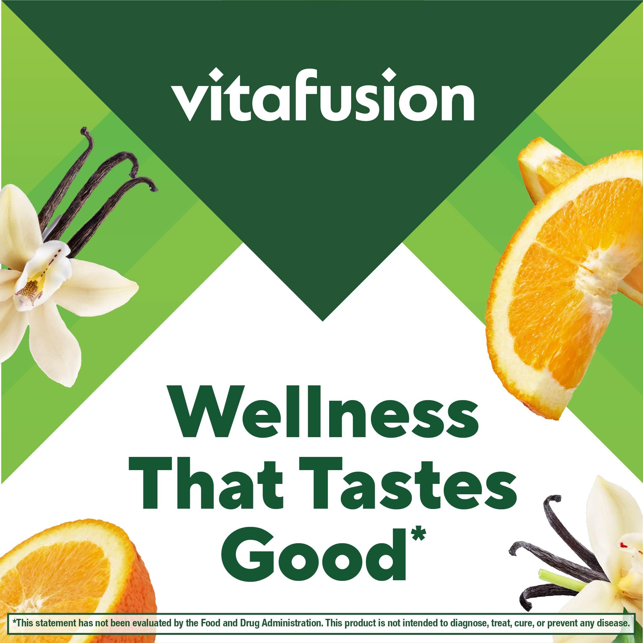 Vitafusion gomitas en mesa de desayuno, integración fácil en la rutina matinal