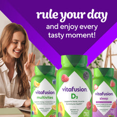 Vitafusion ambiente de desayuno con gomitas como hábito diario