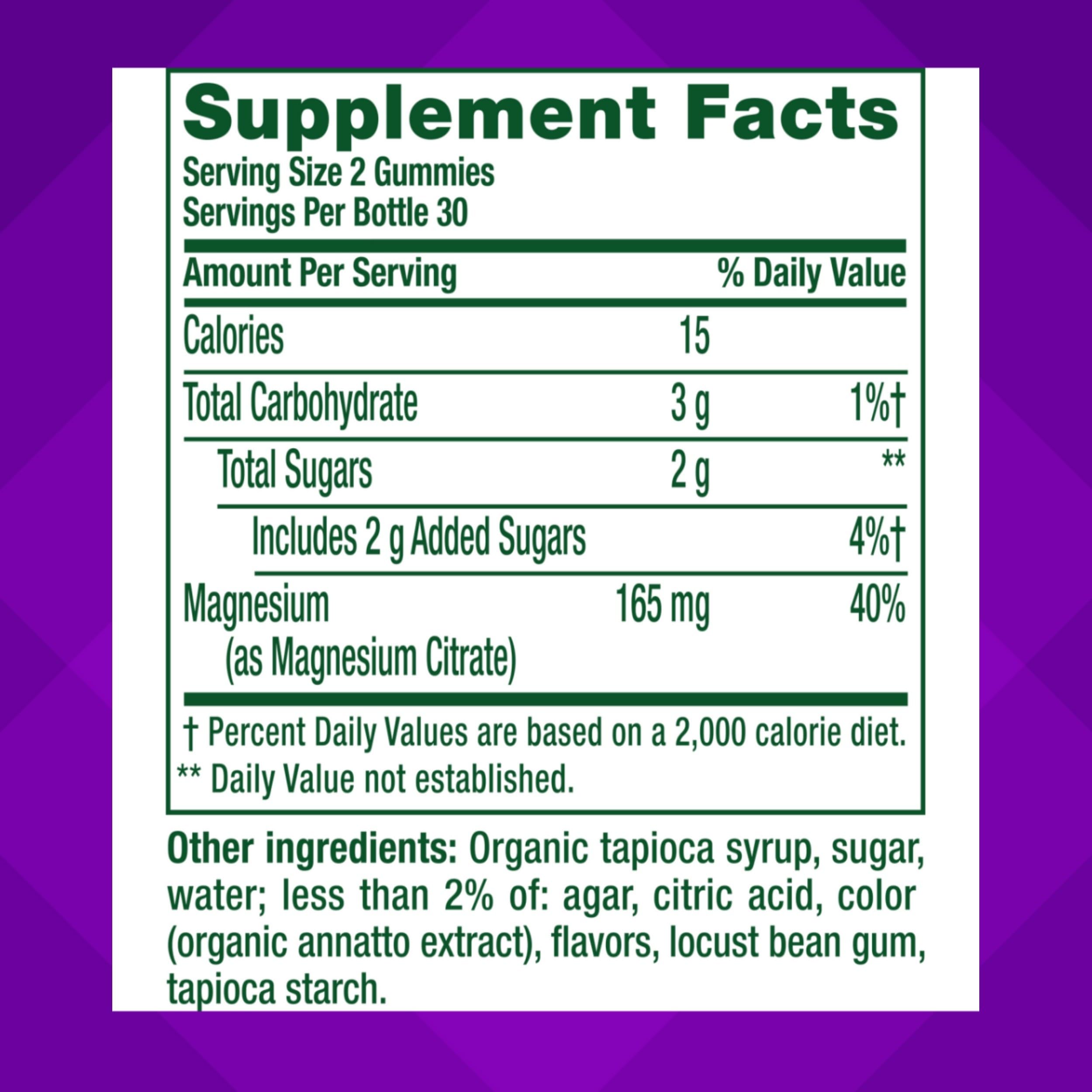 Vitafusion etiqueta nutricional legible para comprobar ingredientes