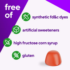 Vitafusion etiqueta con información nutricional y lista de vitaminas B