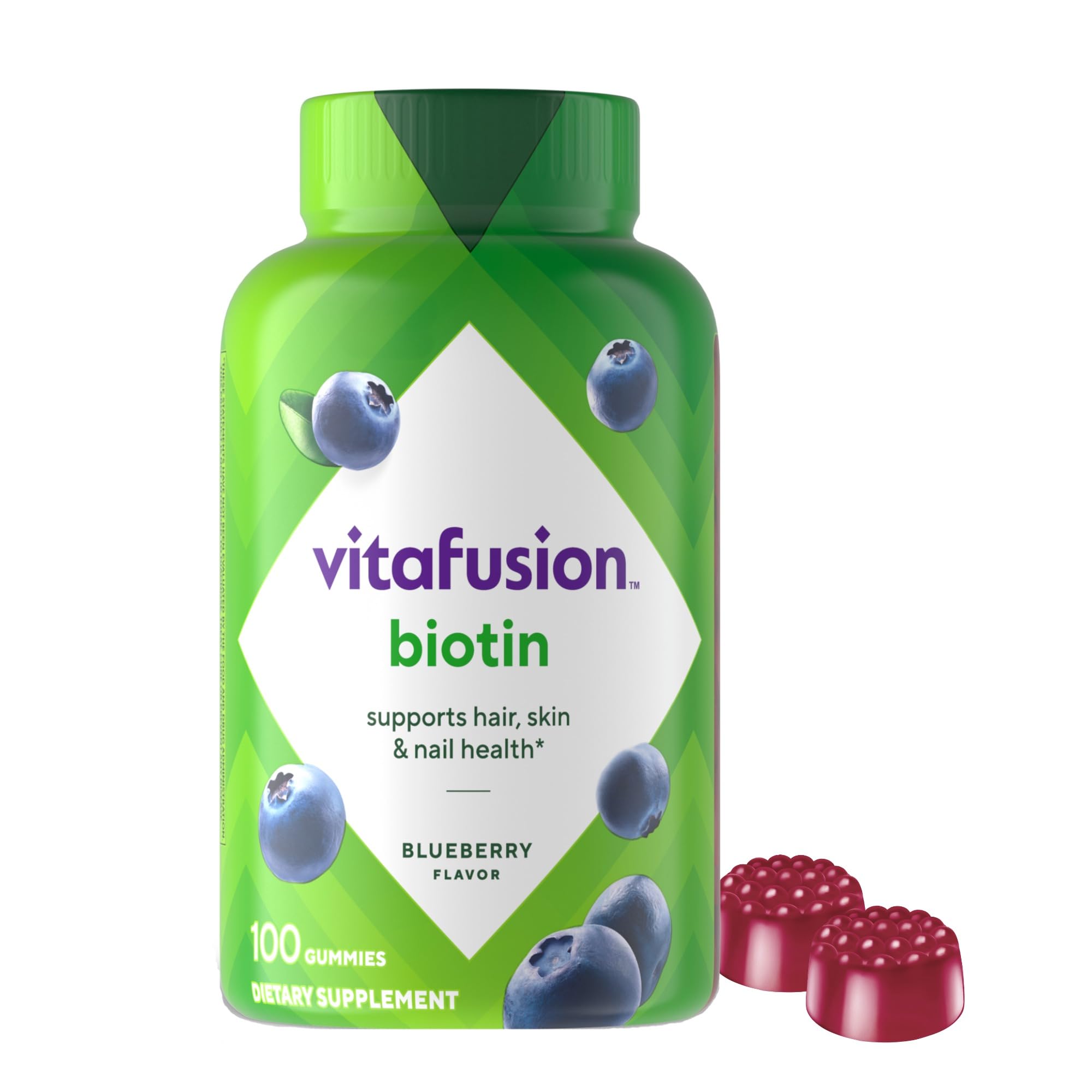 Vitafusion frasco delantero mostrando la marca y beneficio claro