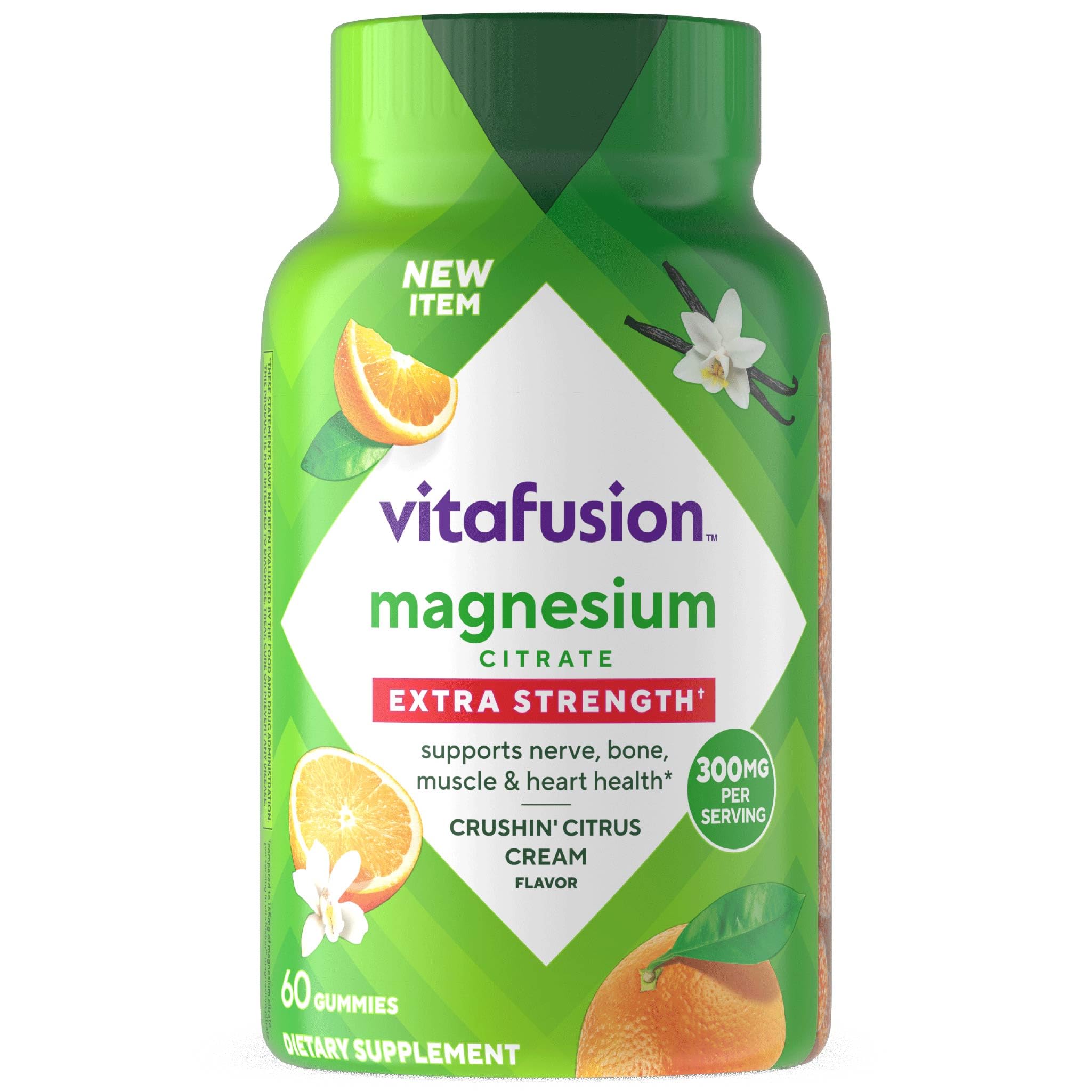 Vitafusion frasco frontal mostrando 60 gomitas y beneficio de suministro mensual