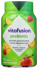 Vitafusion frasco frontal con etiqueta clara y beneficio de 5 mil millones UFC