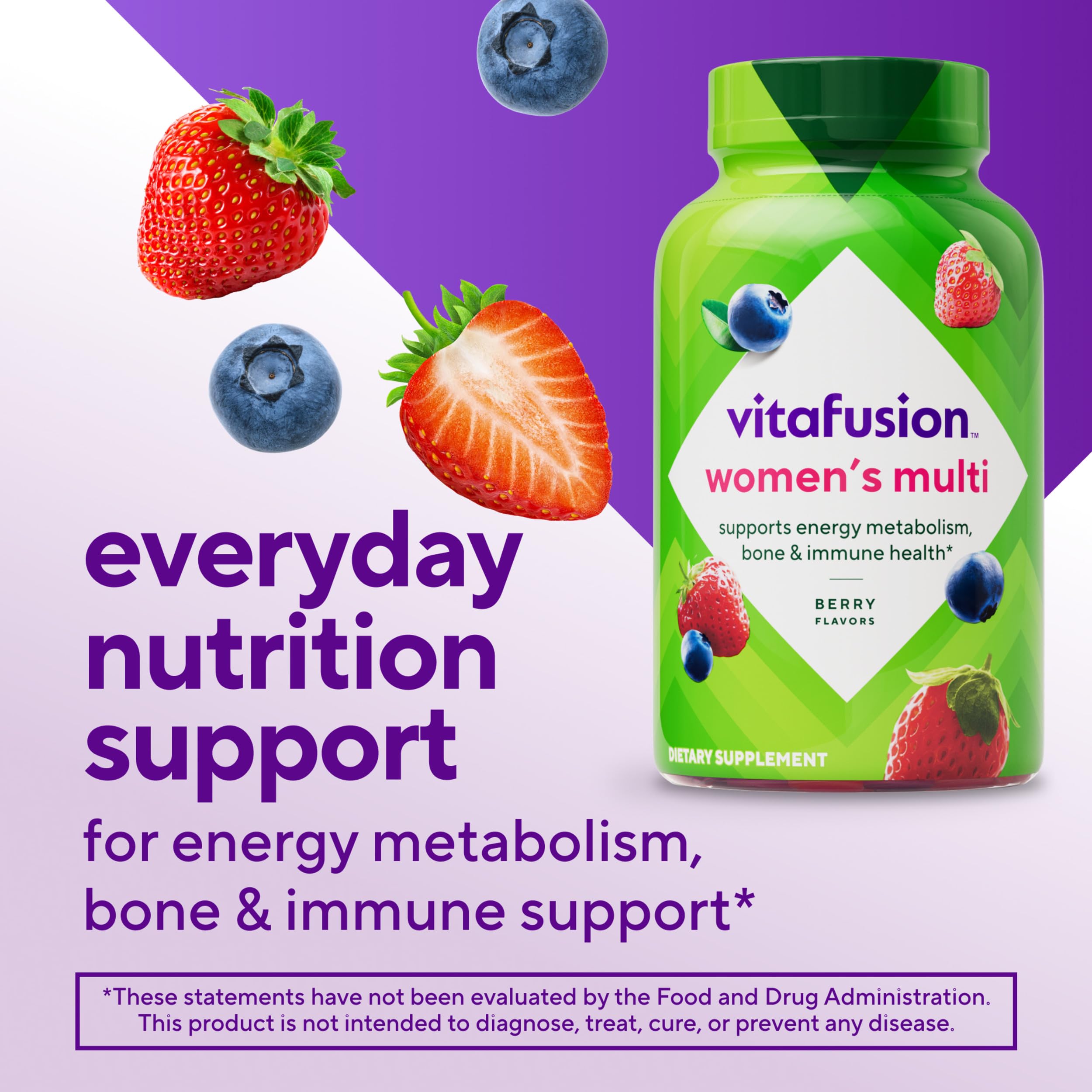 Primer plano de una gomita Vitafusion enfatizando apetitosa masticabilidad
