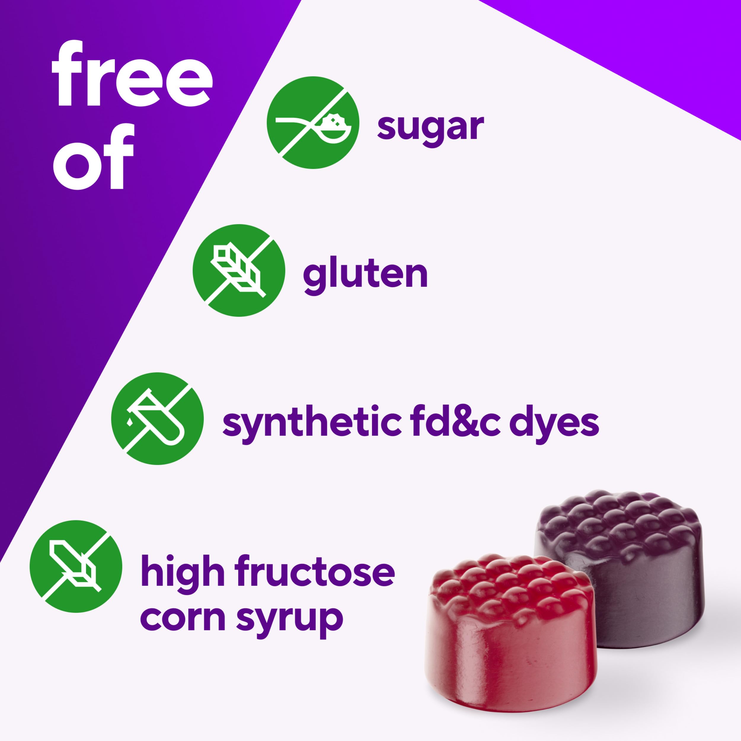 Vitafusion gomitas en mano para mostrar tamaño y facilidad de consumo