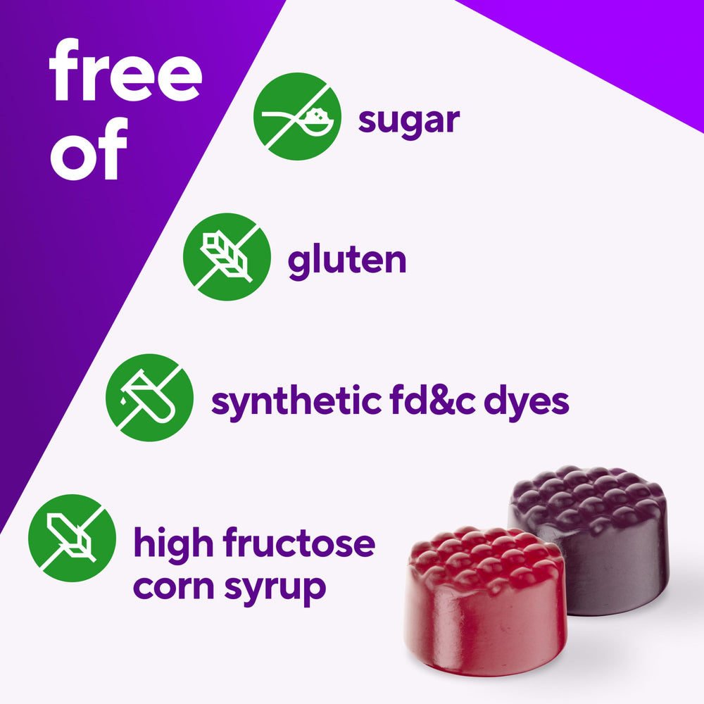 Vitafusion gomitas en mano para mostrar tamaño y facilidad de consumo