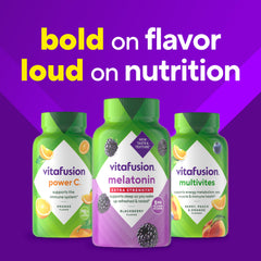 Vitafusion melatonin gummies in a nighttime routine setting