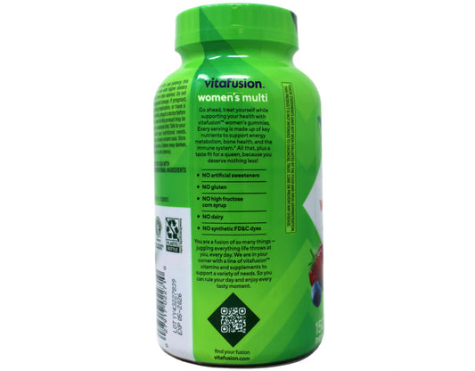 Gomitas suaves Vitafusion para mujeres, enfoque en textura para uso diario.