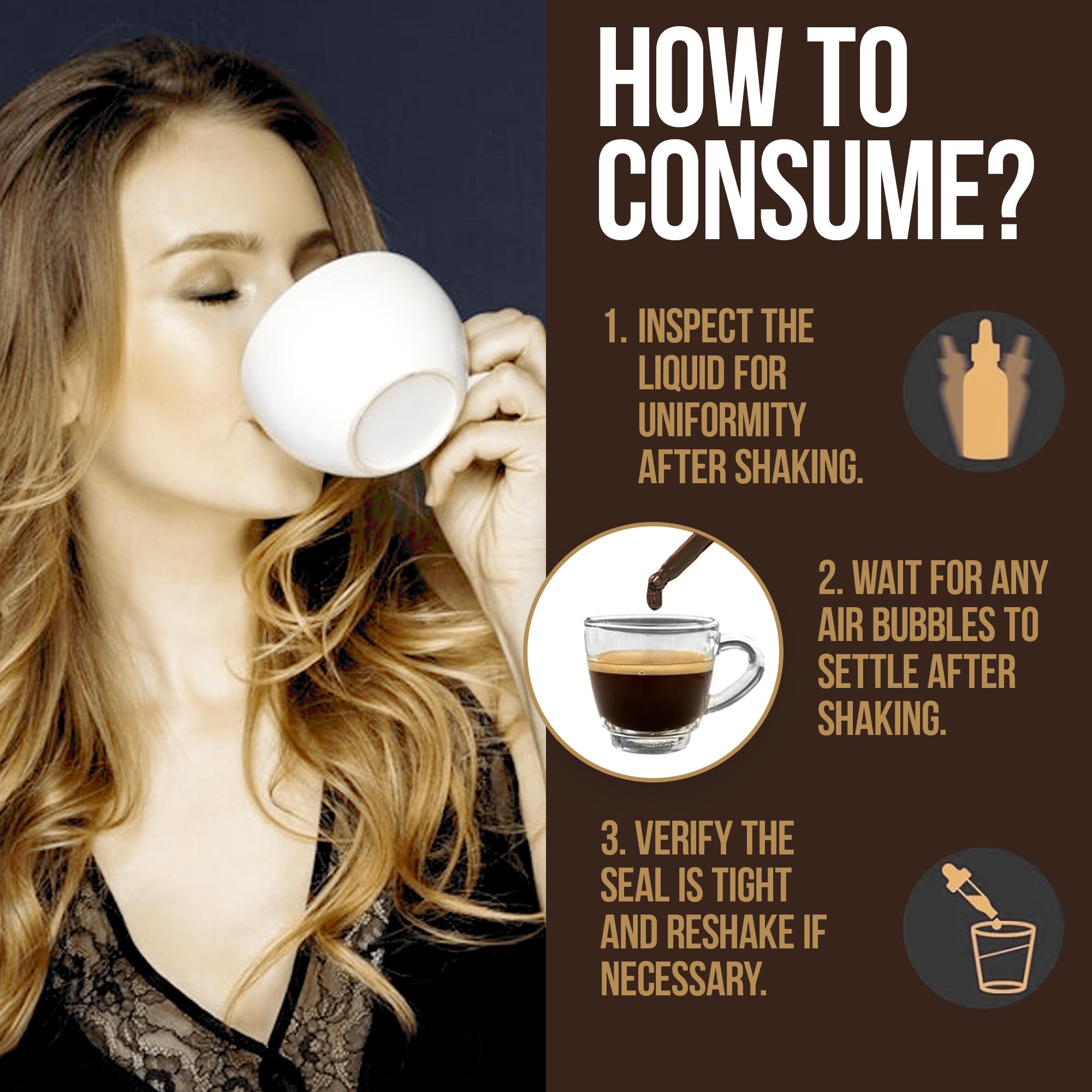 Vita Guard gotas mezcladas en vaso de agua para consumo diario