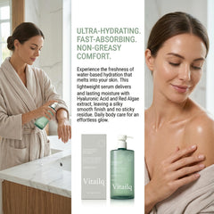 Vitailq Beauty producto integrado en rutina de baño mostrando comodidad diaria
