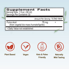 Vital Earth Minerals etiqueta con lista de minerales y pH alcalino