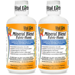 Vital Earth Minerals vista frontal del envase mostrando tamaño y marca