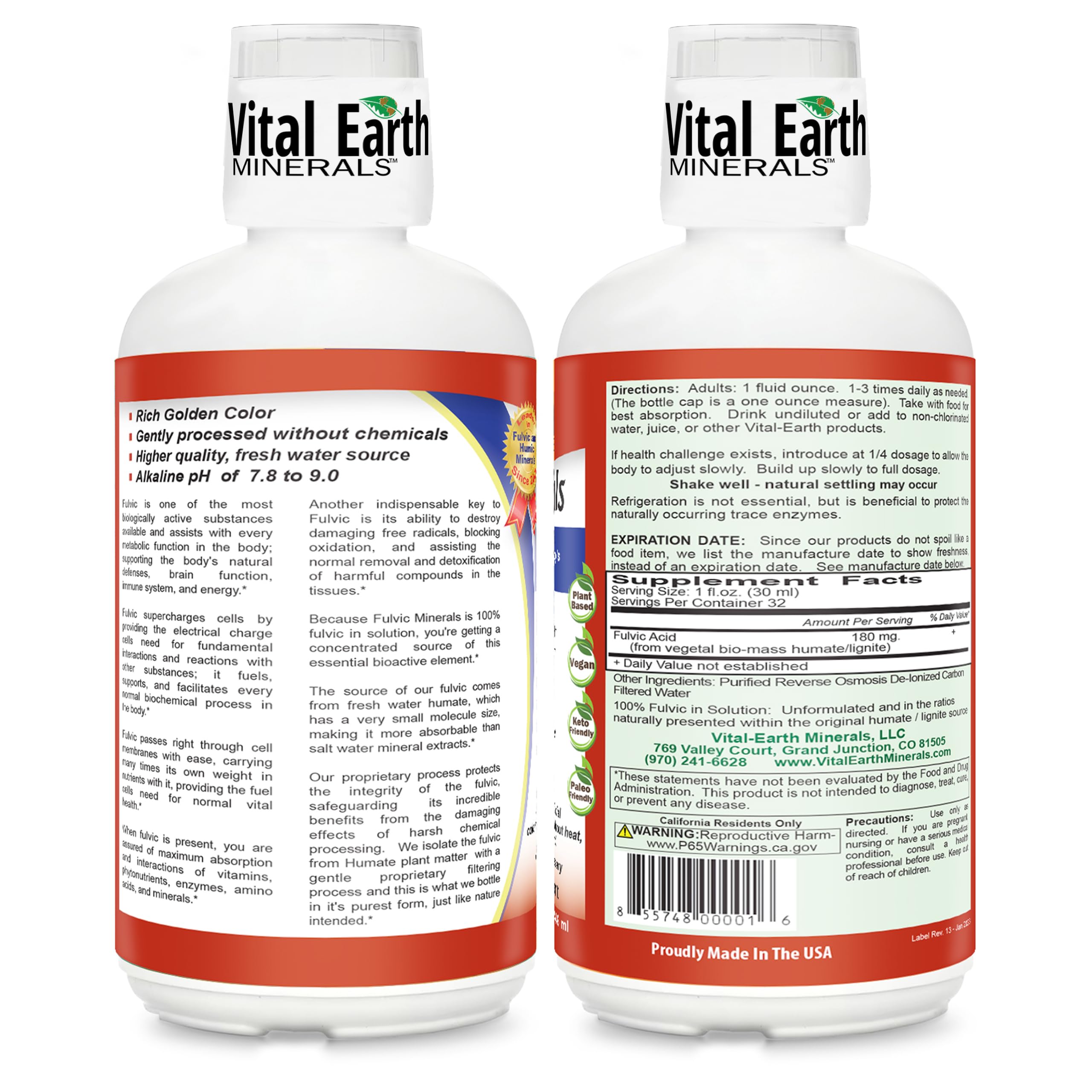 Vital Earth Minerals tapa y copa medidora incluida para dosificar fácil