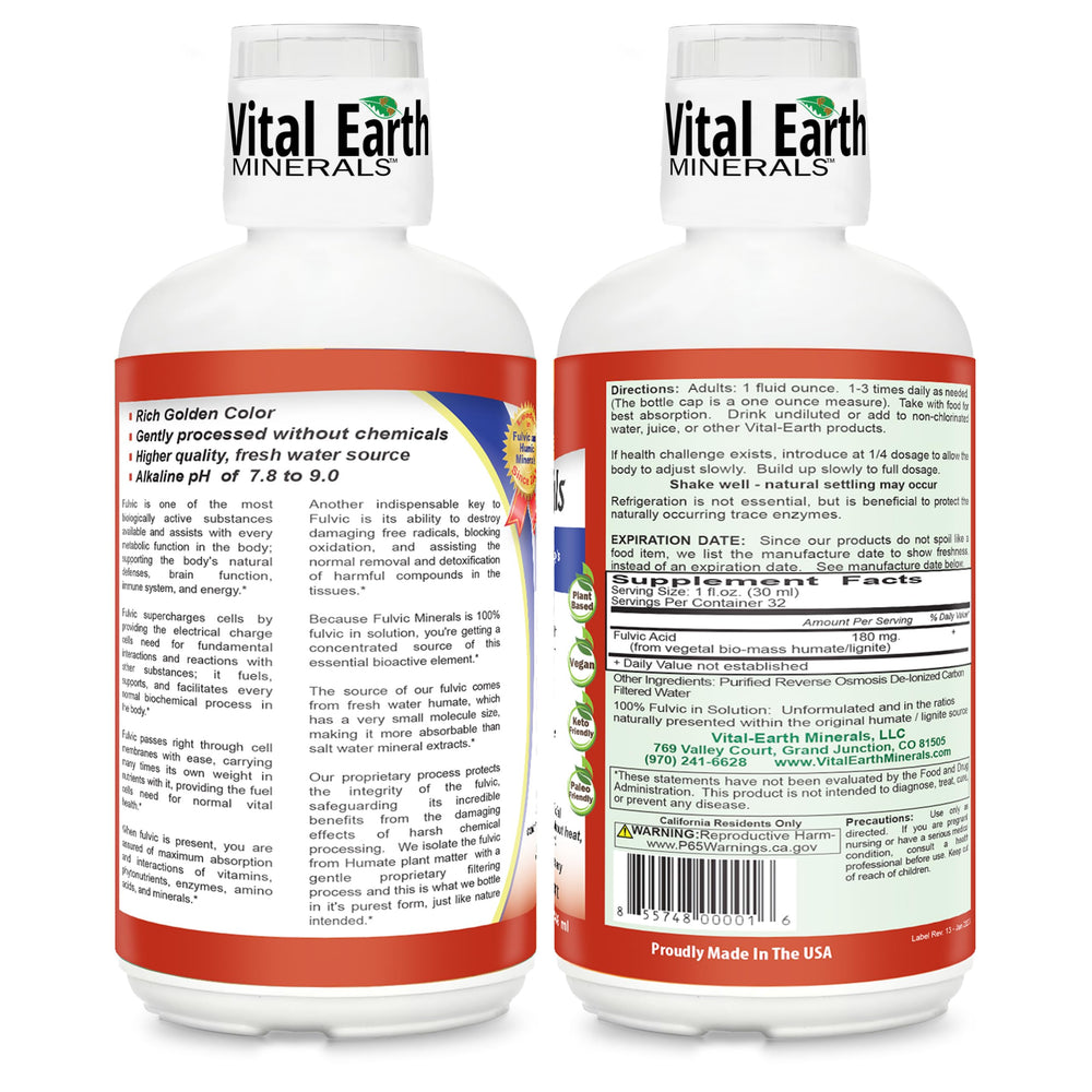 Vital Earth Minerals tapa y copa medidora incluida para dosificar fácil