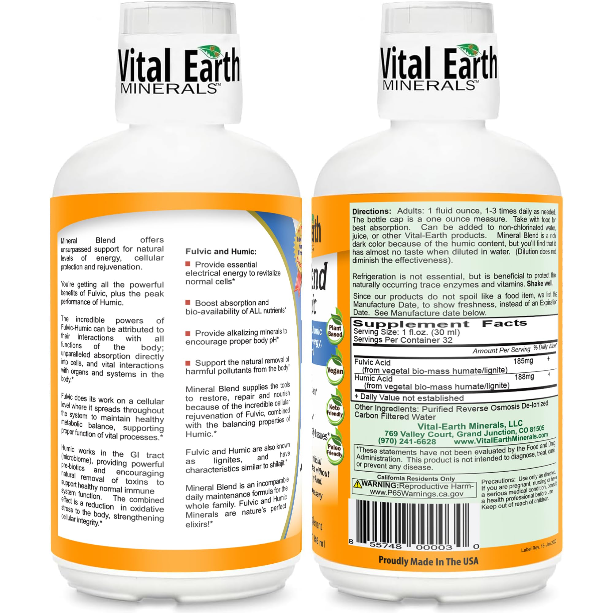 Vital Earth Minerals vaso medidor de 1 oz incluido para dosificación precisa