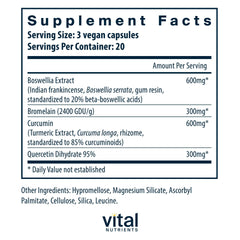 Vital Nutrients BCQ cápsulas en primer plano, detalle de textura y calidad